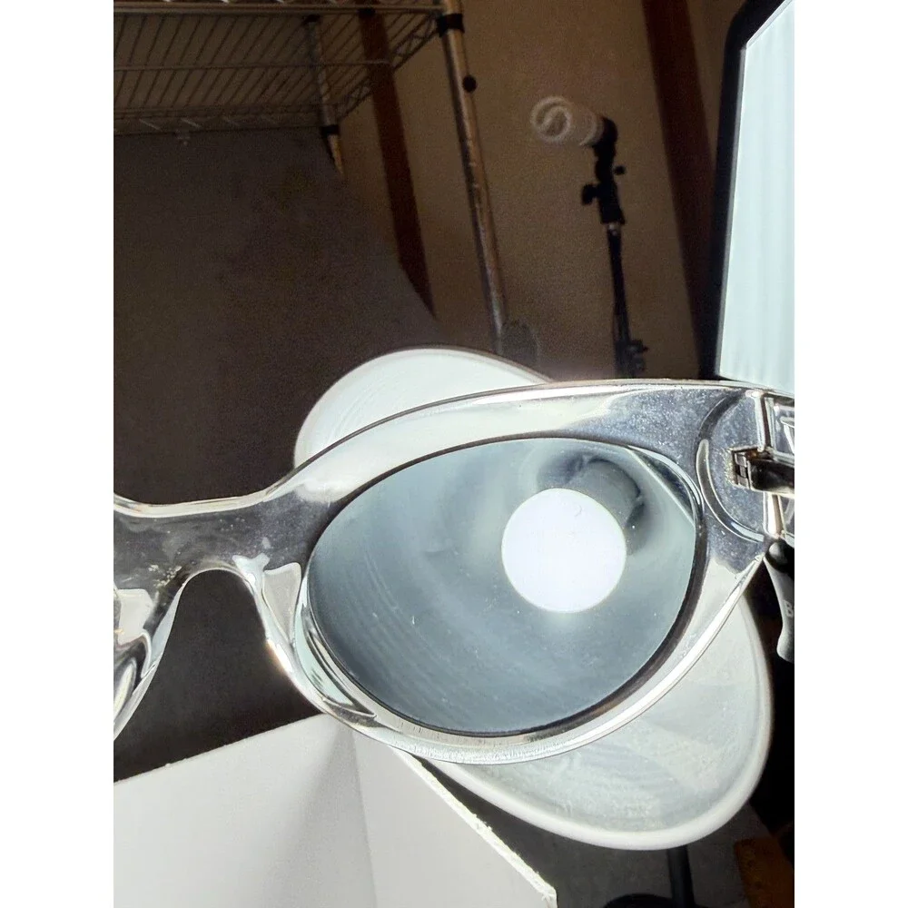Valerie Spencer VS9457 Women's Cat Eye Sunglasses Clear Crystal Frame Grey Lens